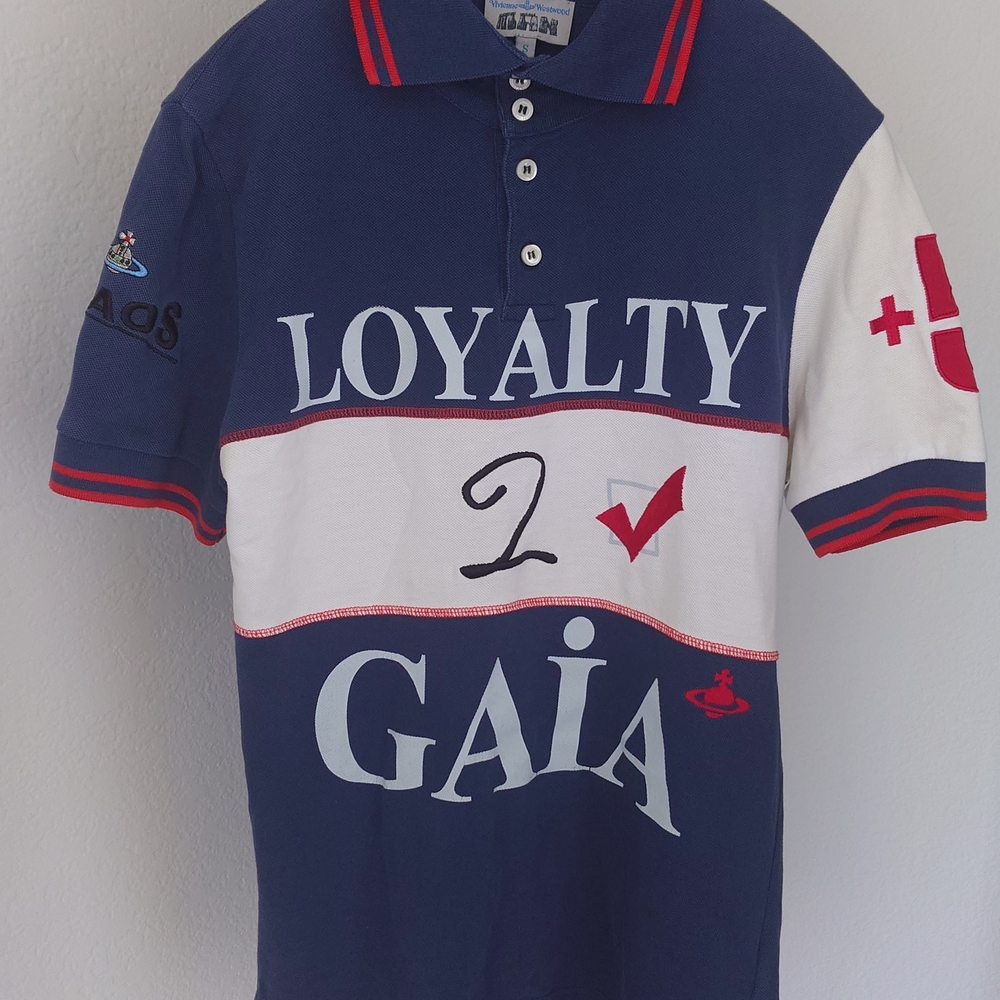 Vivienne Westwood Navy and White Polo Shirt
